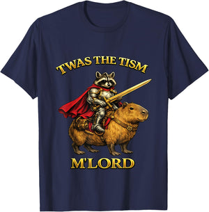 TWAS The Tism M Lord Funny Raccoon Hero Vintage Capybara T-Shirt - T-Shirt | Navy