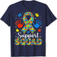 Autism Awareness Puzzle Ribbon Autism Support Squad Family T-Shirt - T-Shirt | Navy