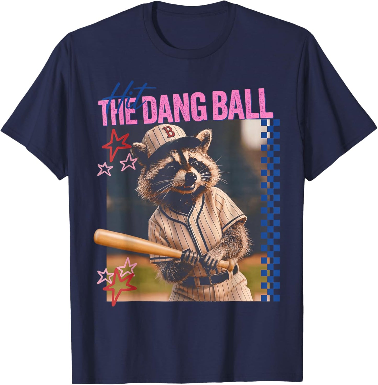 Funny Raccoon Hit The Dang Ball T-Shirt - T-Shirt | Navy