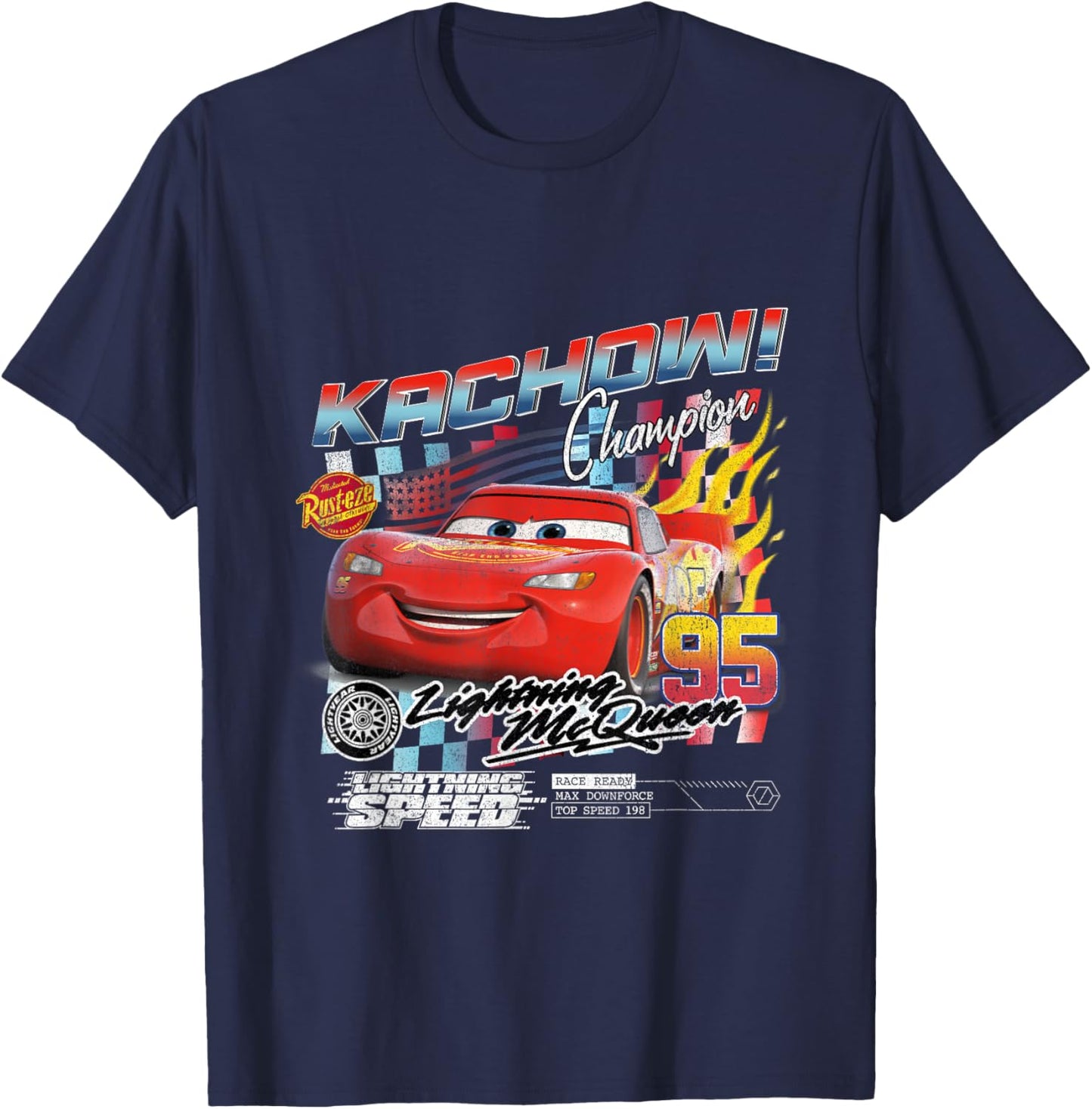 Disney Pixar Cars Lightning McQueen Racing Champion T-Shirt - T-Shirt | Navy