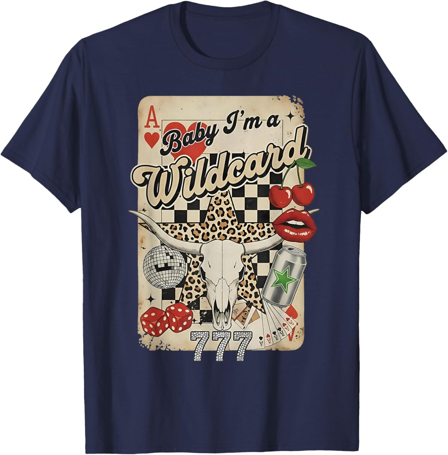 Baby I'm A Wildcard Card T-Shirt - T-Shirt | Navy
