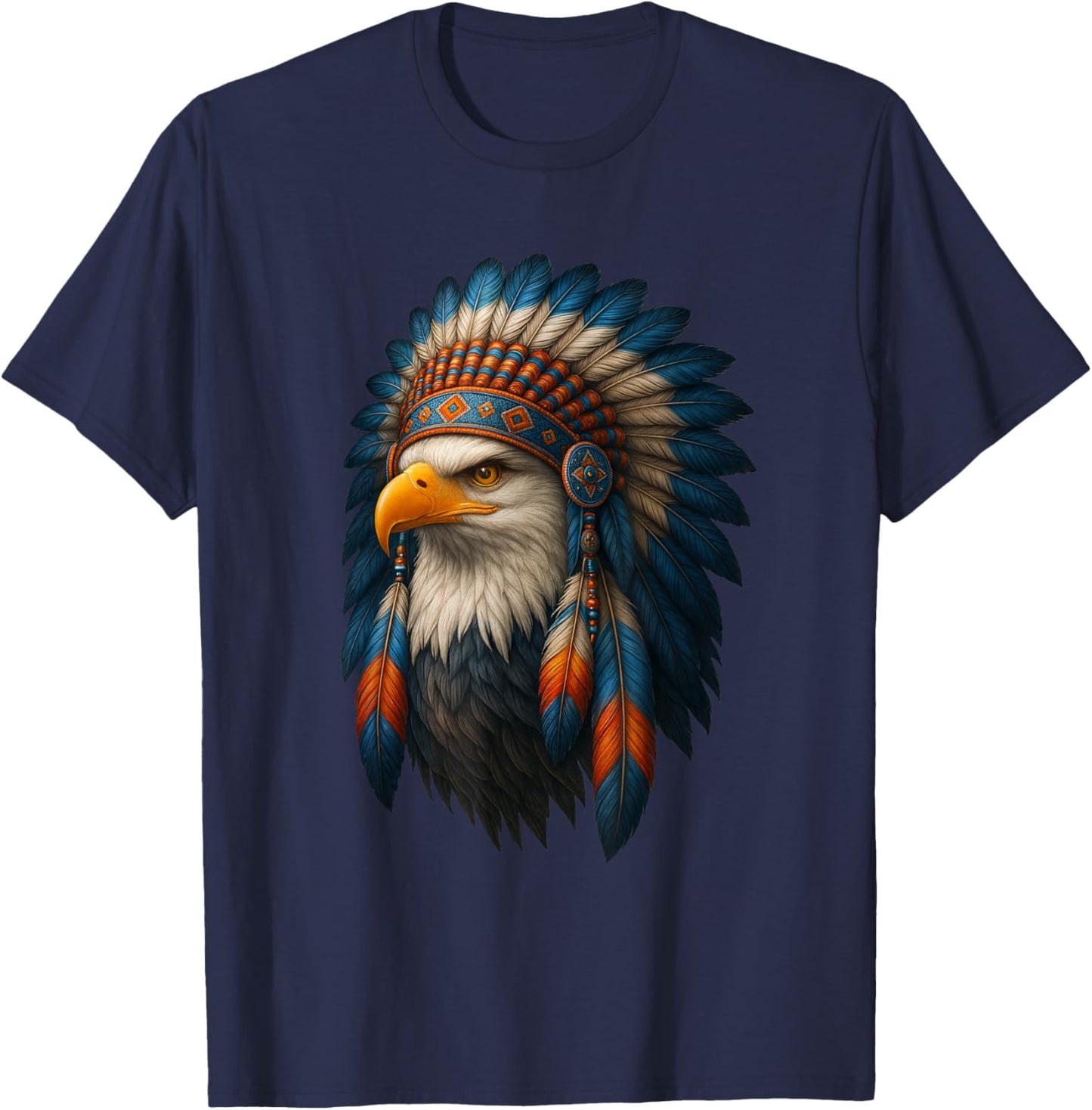 Native American Headdress Eagle Navajo Nation T-Shirt - T-Shirt | Navy