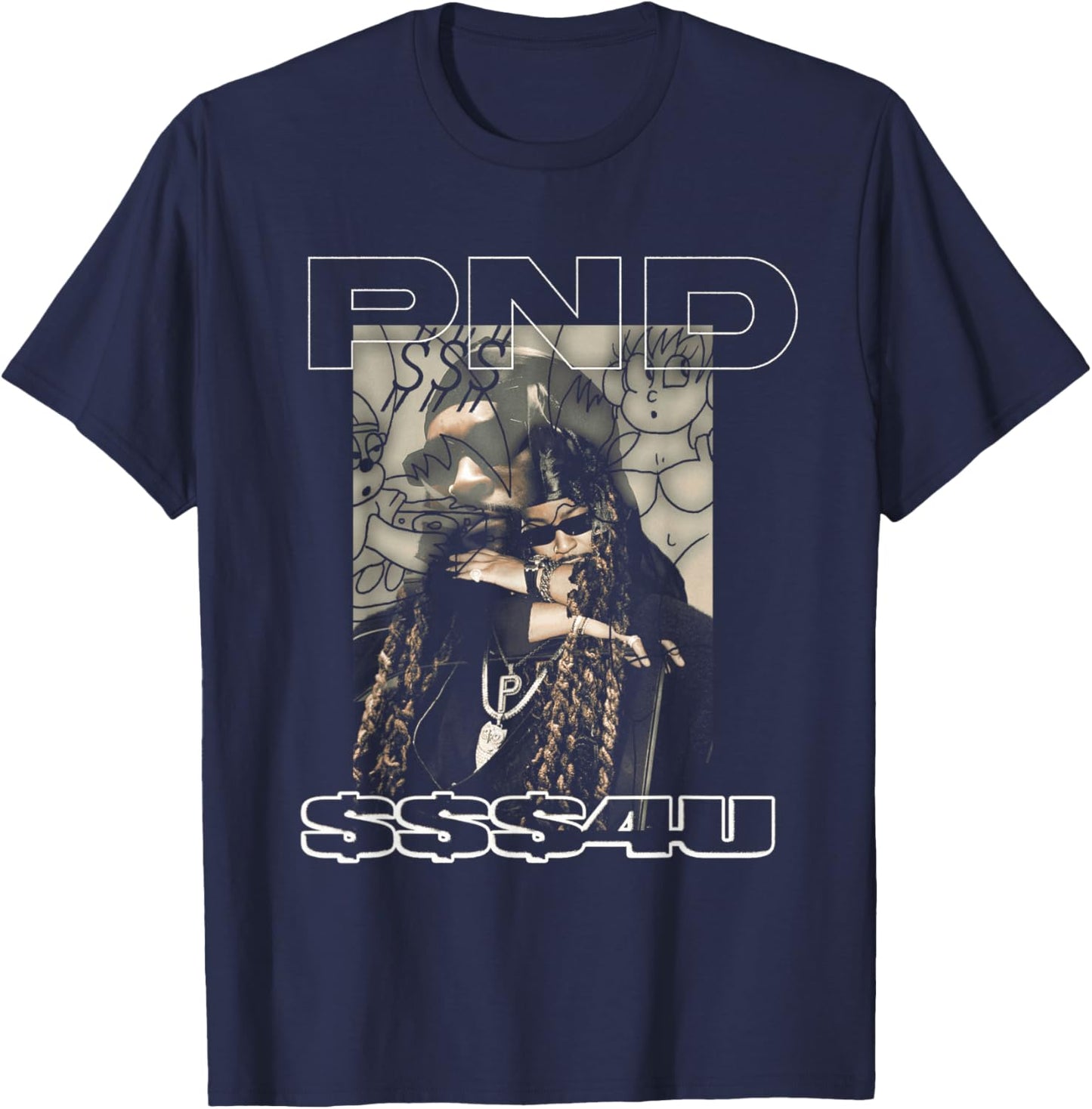 PARTYNEXTDOOR Photo Graphic T-Shirt - T-Shirt | Navy