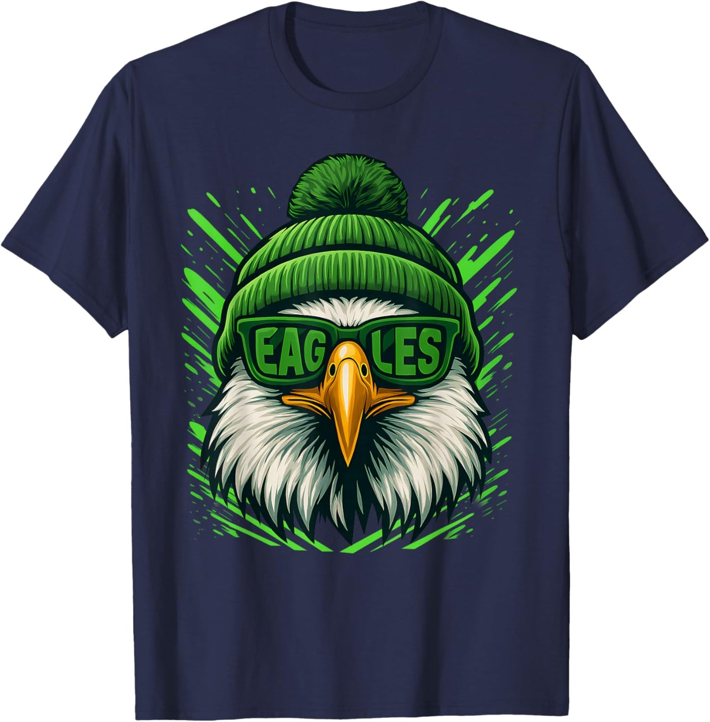 Funny Retro Eagle with Sunglasses Cool Women Kids T-Shirt - T-Shirt | Navy