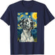 Harlequin Great Dane Van Gogh T-Shirt - T-Shirt | Navy