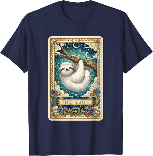 Sloth Tarot Card Funny Mystical Sloth Lover Men T-Shirt - T-Shirt | Navy
