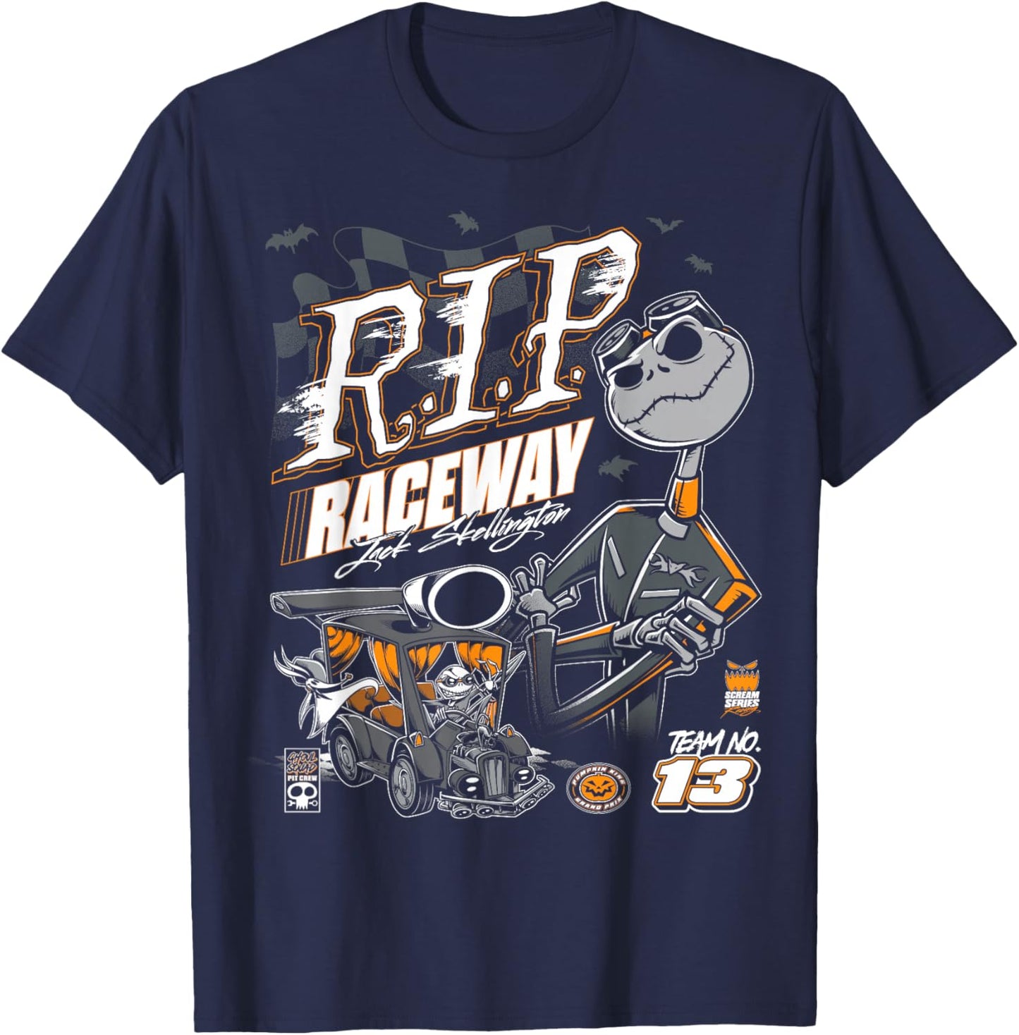 Disney The Nightmare Before Christmas R.I.P. Raceway Jack 13 T-Shirt - T-Shirt | Navy
