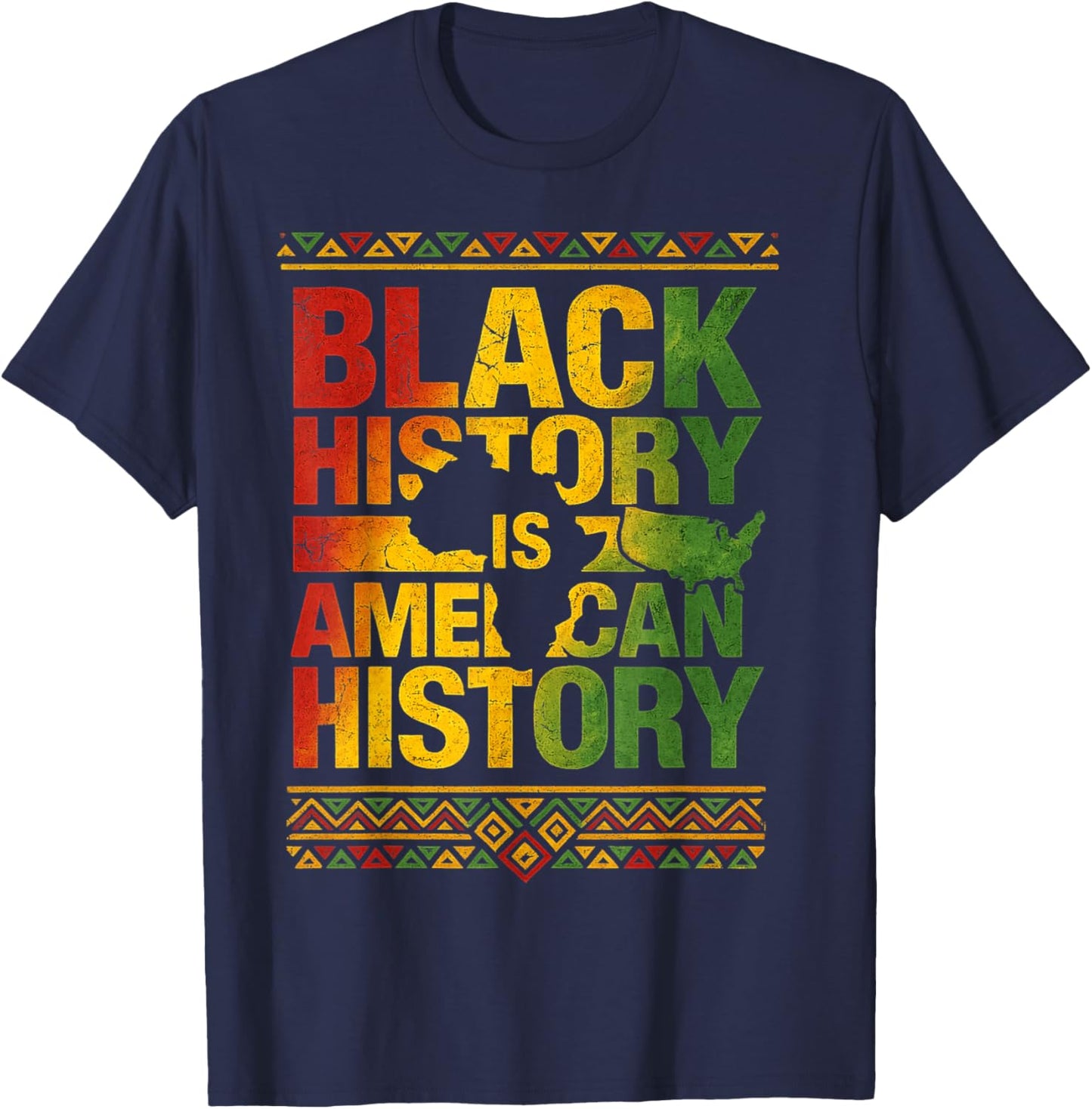Black History is American History Patriotic African American T-Shirt - T-Shirt | Navy
