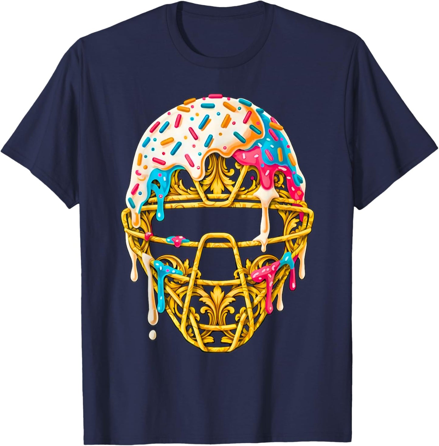 Baseball Drip for Boys Ice Cream Drip Youth Boys Catcher's T-Shirt - T-Shirt | Navy