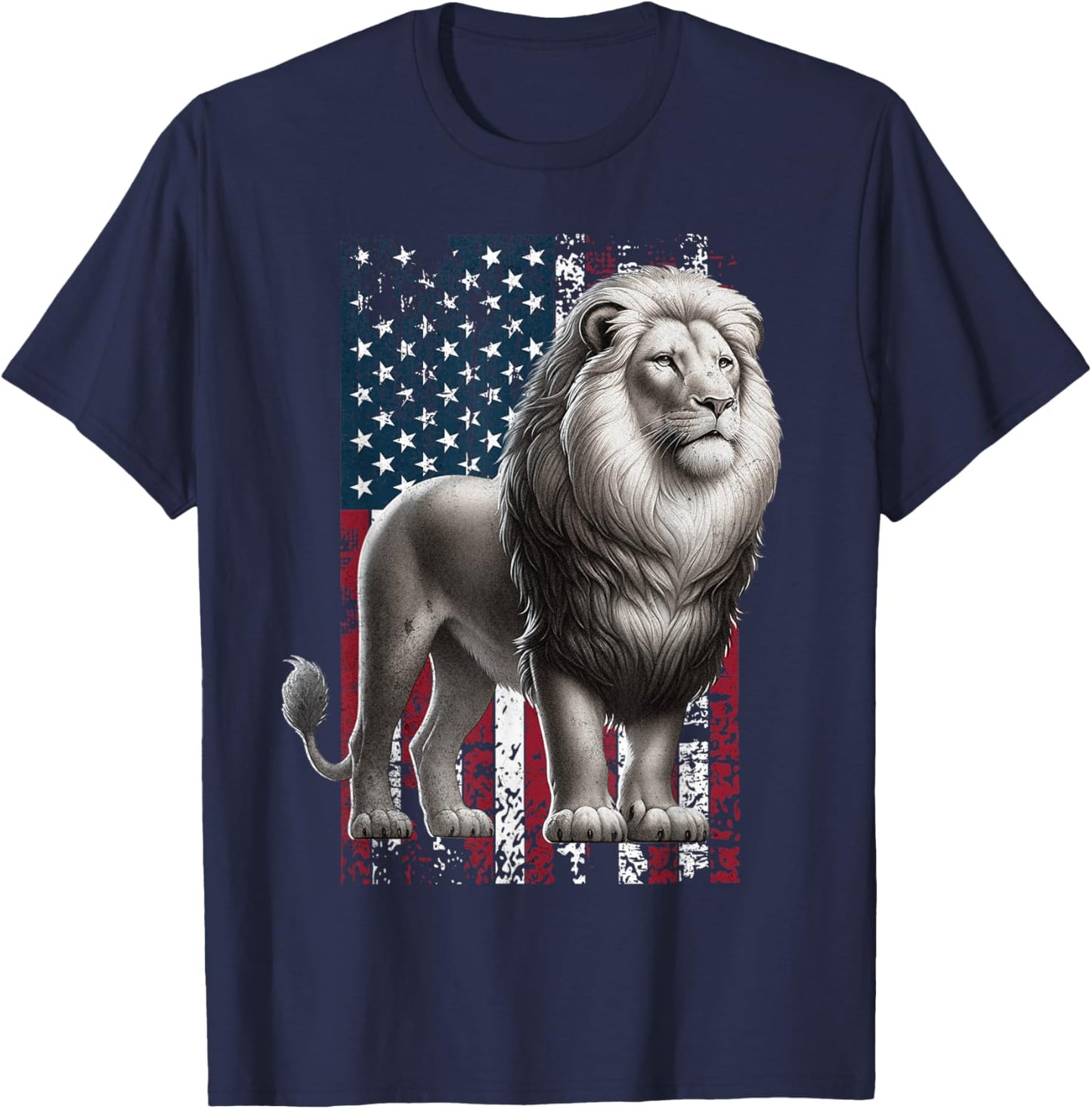 Lion American Lion US Lion T-Shirt - T-Shirt | Navy