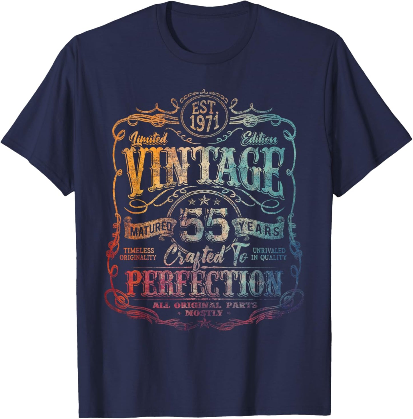 Vintage 1971 Limited Edition Shirt 55 Year Old 55th Birthday T-Shirt - T-Shirt | Navy