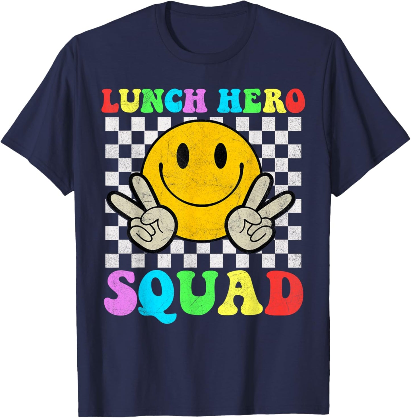 School Lunch Hero Squad Funny Lady Cafeteria Squad Workers T-Shirt - T-Shirt | Navy