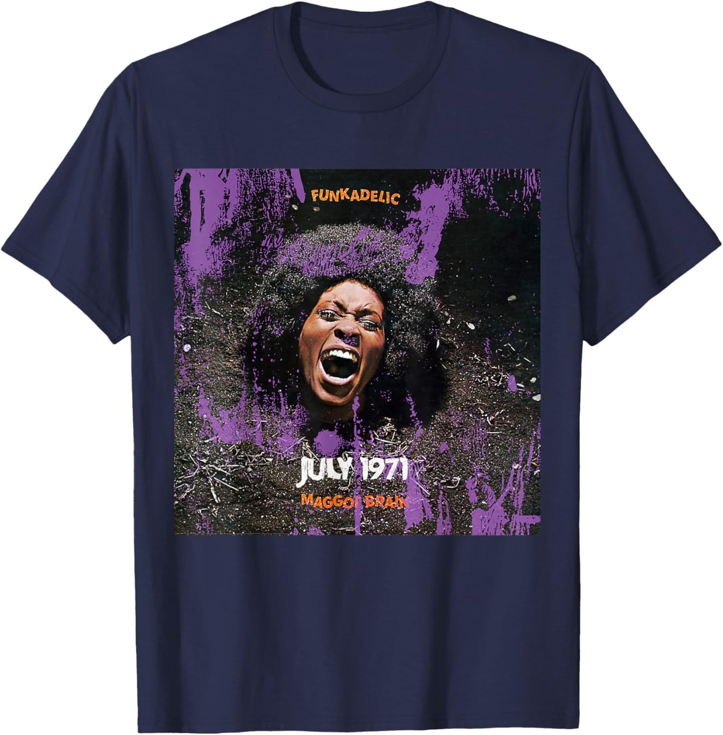 Official George Clinton Funkadelic Maggot Brain Album Art T-Shirt - T-Shirt | Navy