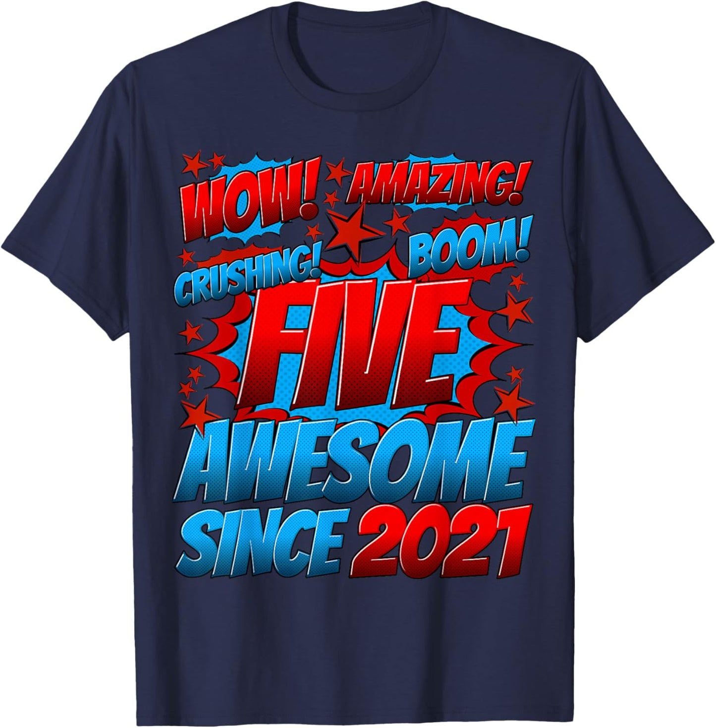 5 Year Old Gifts for Boys 5th Birthday Boy 5 Year Old Boy T-Shirt - T-Shirt | Navy