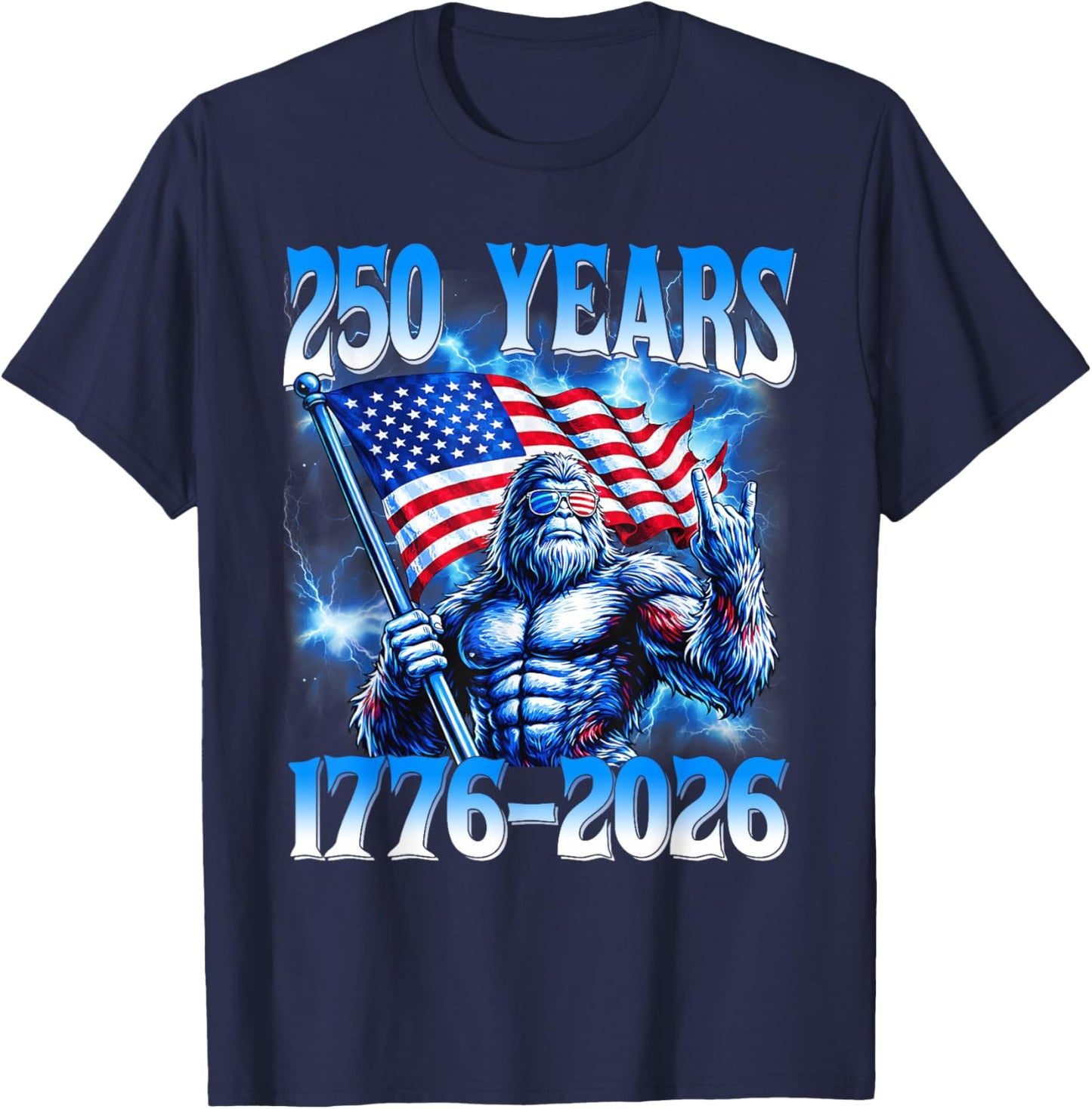 250 Years American 1776 2026 250th USA Patriotic 4th of July T-Shirt - T-Shirt | Navy