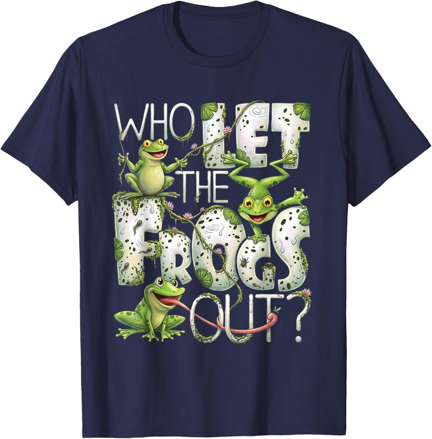 Who Frogs Out Funny Amphibian Lover Frog Owner Men Women T-Shirt - T-Shirt | Navy