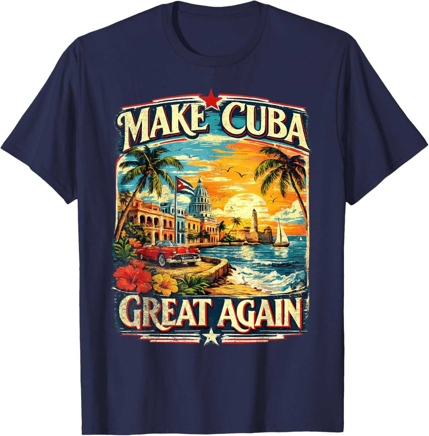 Make Cuba Great Again T-Shirt - T-Shirt | Navy