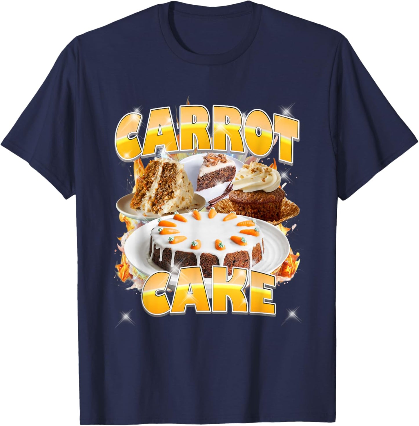 Thanksgiving Carrot Cake Bootleg 90's Rap Rock Vintage T-Shirt - T-Shirt | Navy