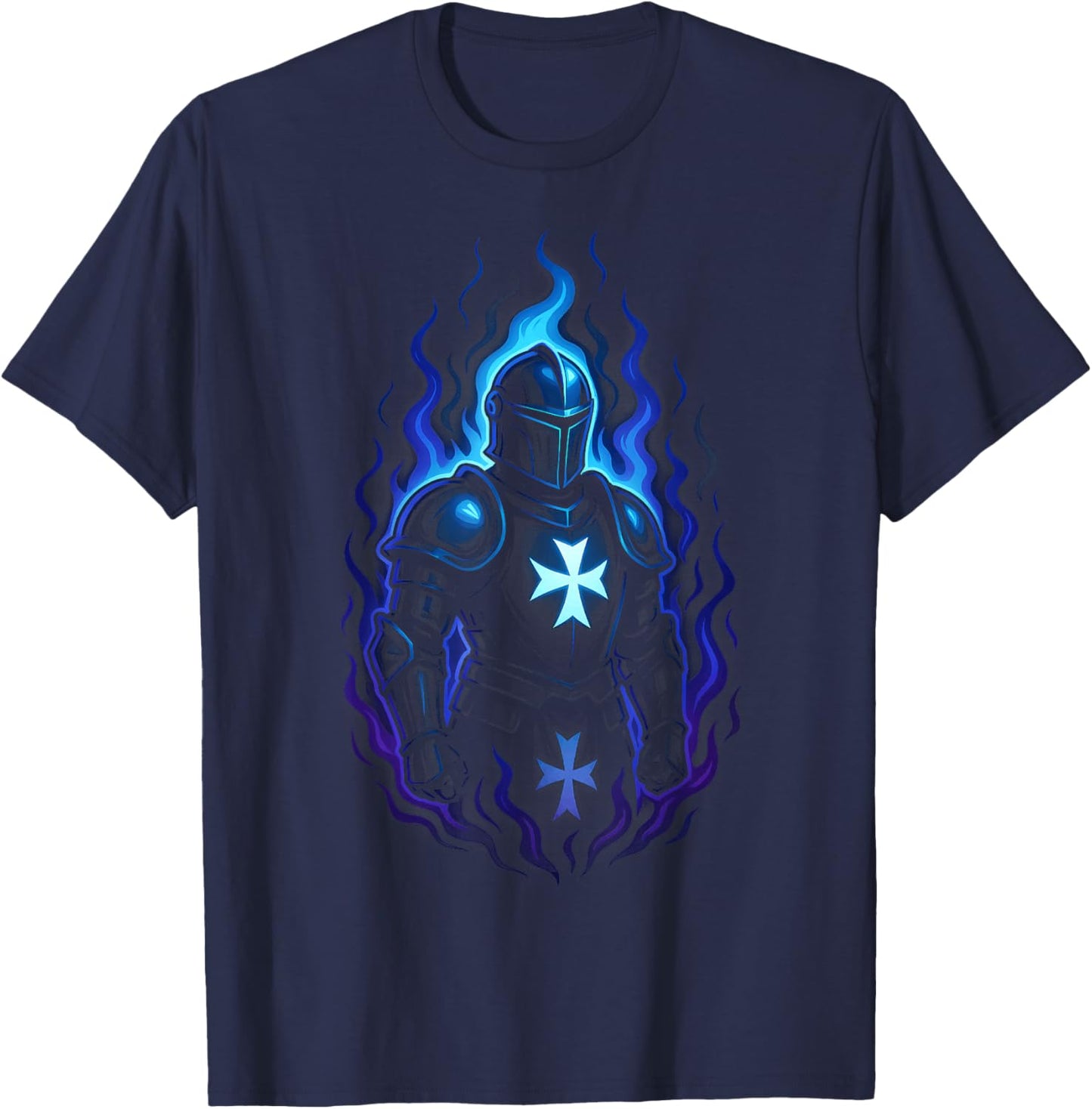 Hospitaller Knight Gamers- Crusader Templar Medieval T-Shirt - T-Shirt | Navy