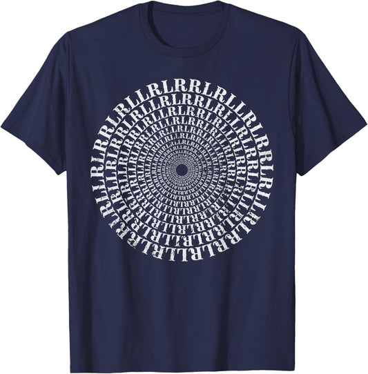 Paradiddle Variations Drum Rudiment Spiral RLRR LRLL Drummer T-Shirt - T-Shirt | Navy