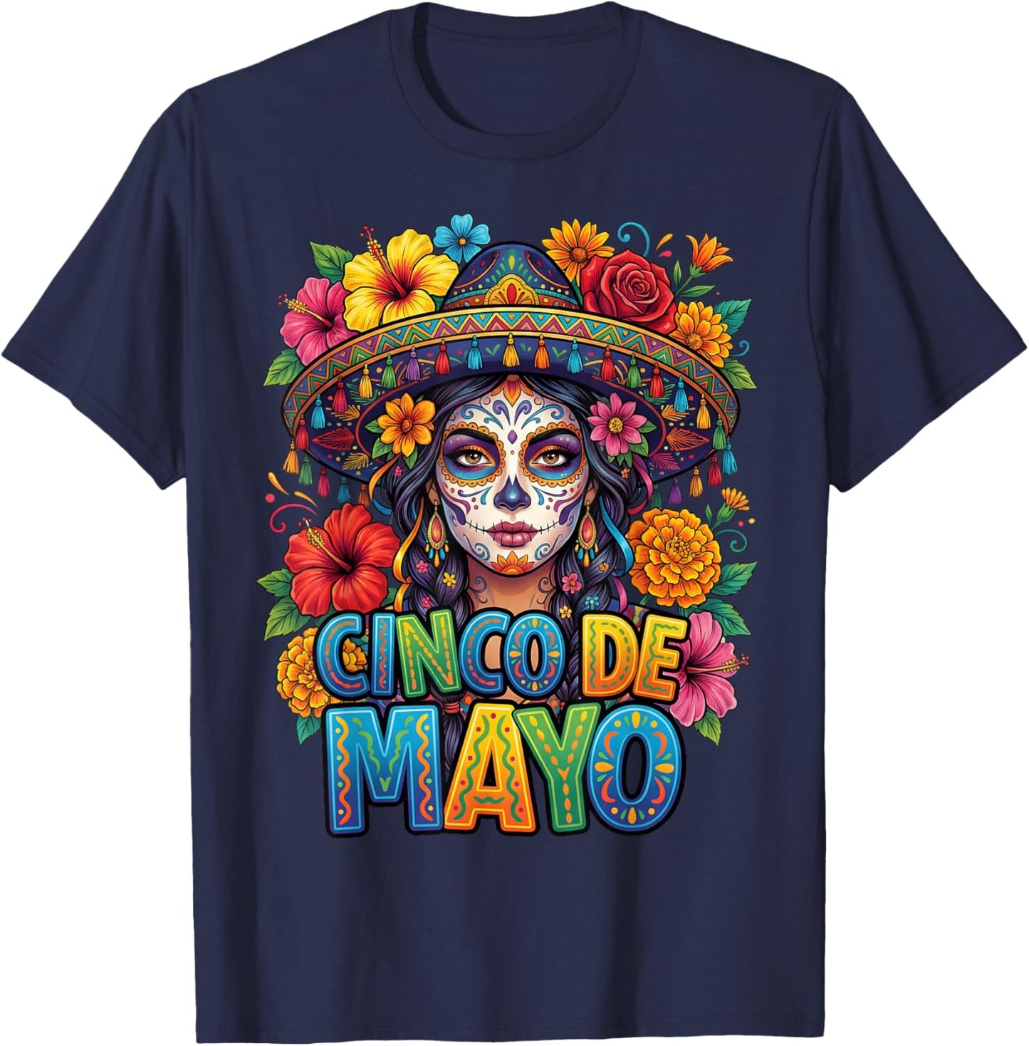 Cinco De Mayo Mexican Women Fiesta 5 De Mayo T-Shirt - T-Shirt | Navy