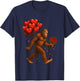 Bigfoot Valentines Day Funny Sasquatch Hearts Love T-Shirt - T-Shirt | Navy