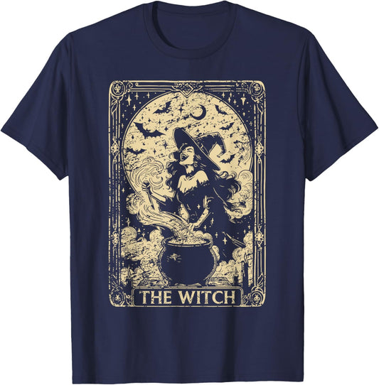 The Witch Tarot Card Halloween Vintage Gothic Men Women Kids T-Shirt - T-Shirt | Navy