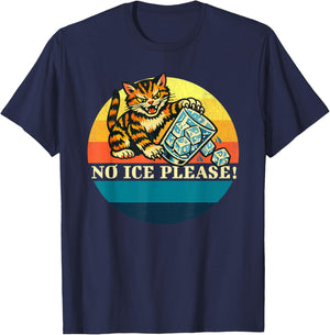 Anti-ICE Cat Abolish ICE Resist Retro T-Shirt - T-Shirt | Navy