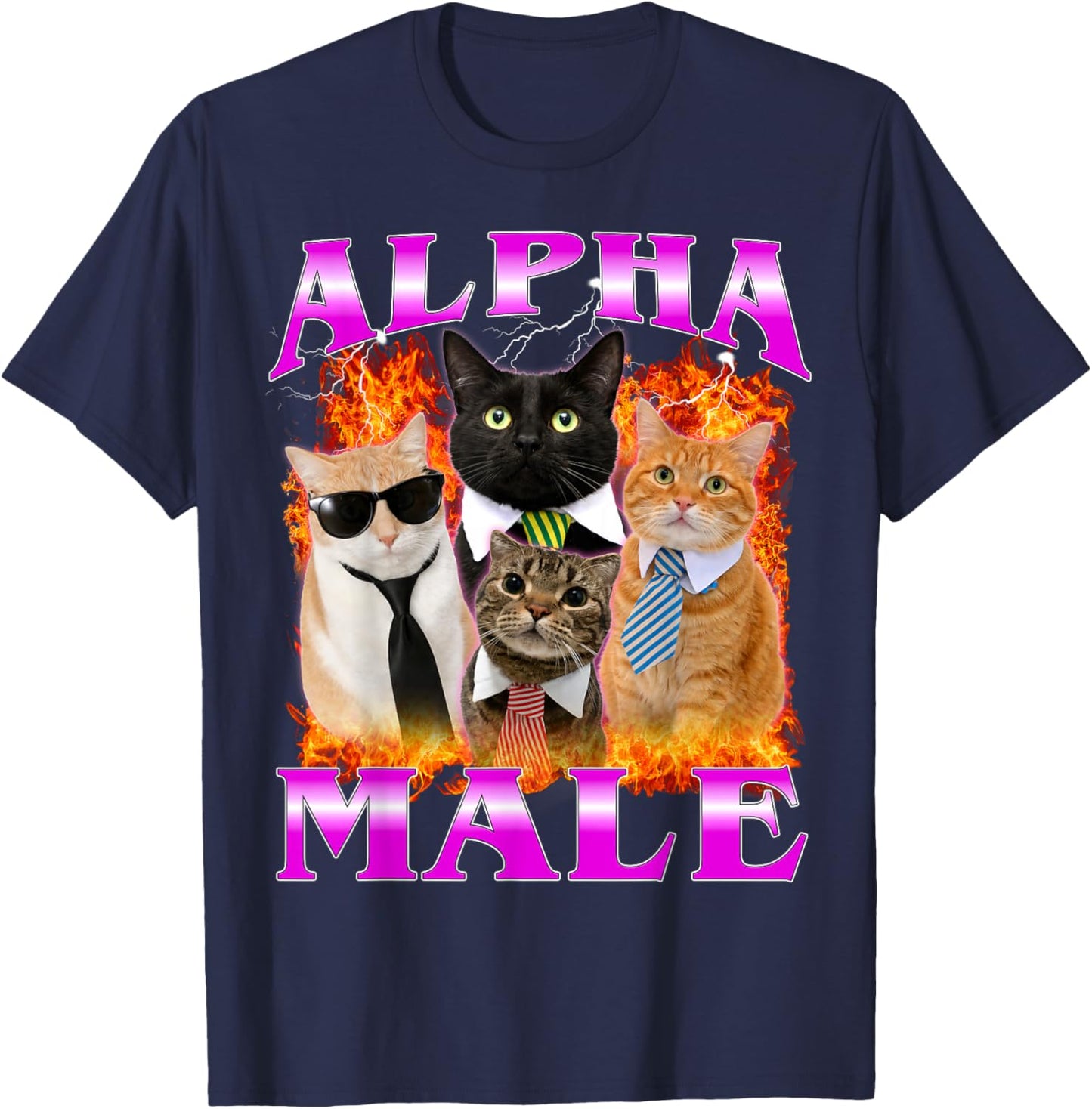 Alpha Male Funny Kitten Women T-Shirt - T-Shirt | Navy