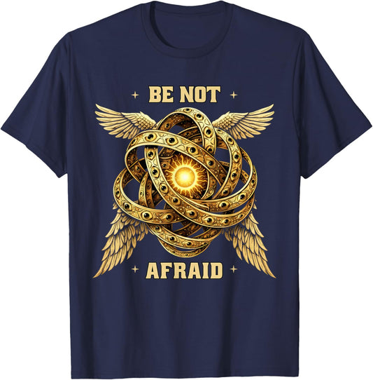 Be not Afraid Biblically Accurate Angel Vintage Ophanim T-Shirt - T-Shirt | Navy