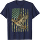 Ruffed Grouse USA Flag 4th of July Hunter T-Shirt - T-Shirt | Navy