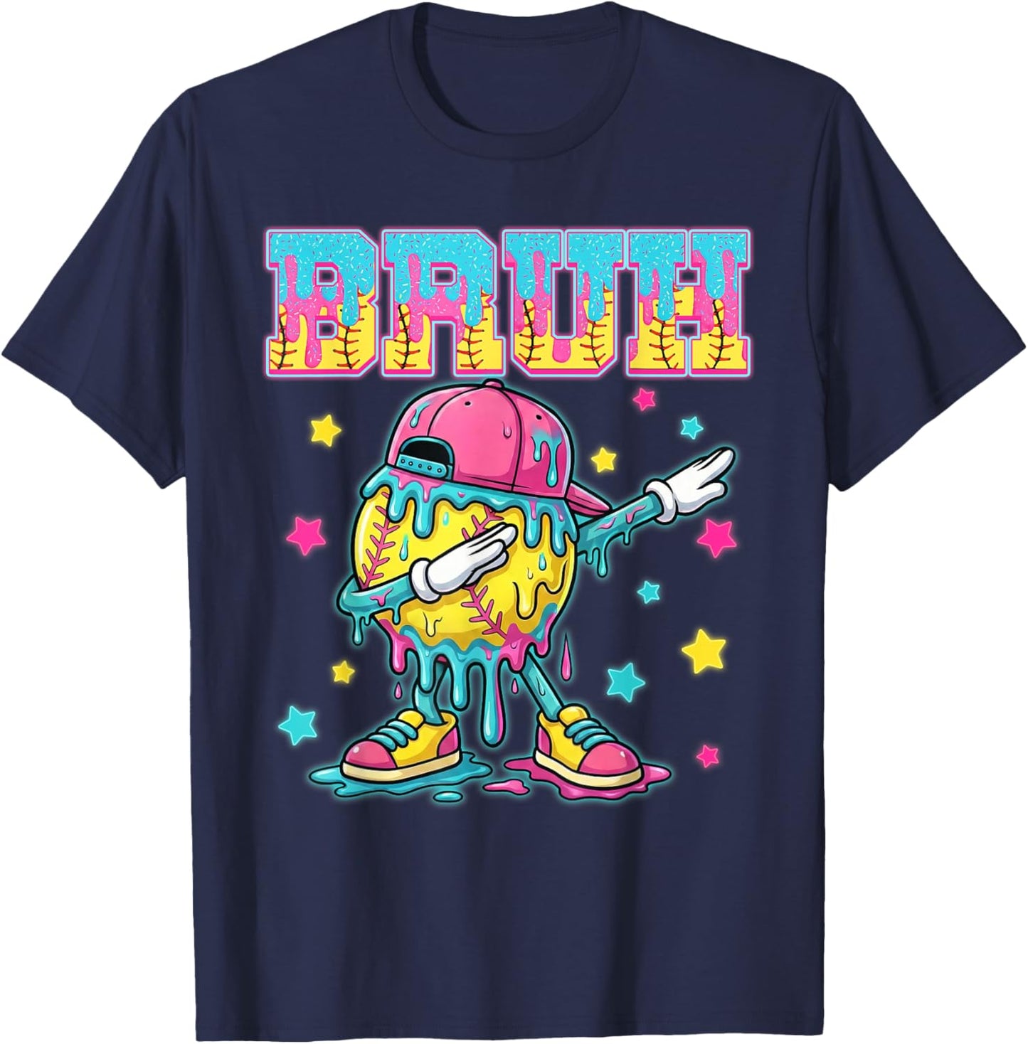 Baseball Life Style 101 Apparel Youth Drip Softball Boys Kid T-Shirt - T-Shirt | Navy