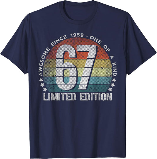 67 Year Old Gifts Vintage 1959 Limited Edition 67th Birthday T-Shirt - T-Shirt | Navy