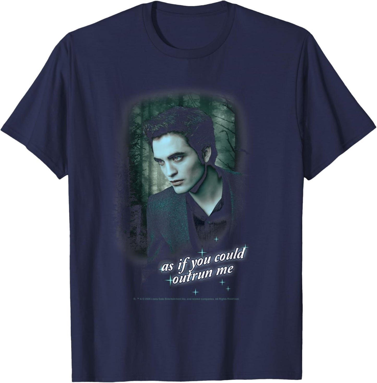 Twilight Edward As If You Could Outrun Me Forest Scene Movie T-Shirt - T-Shirt | Navy