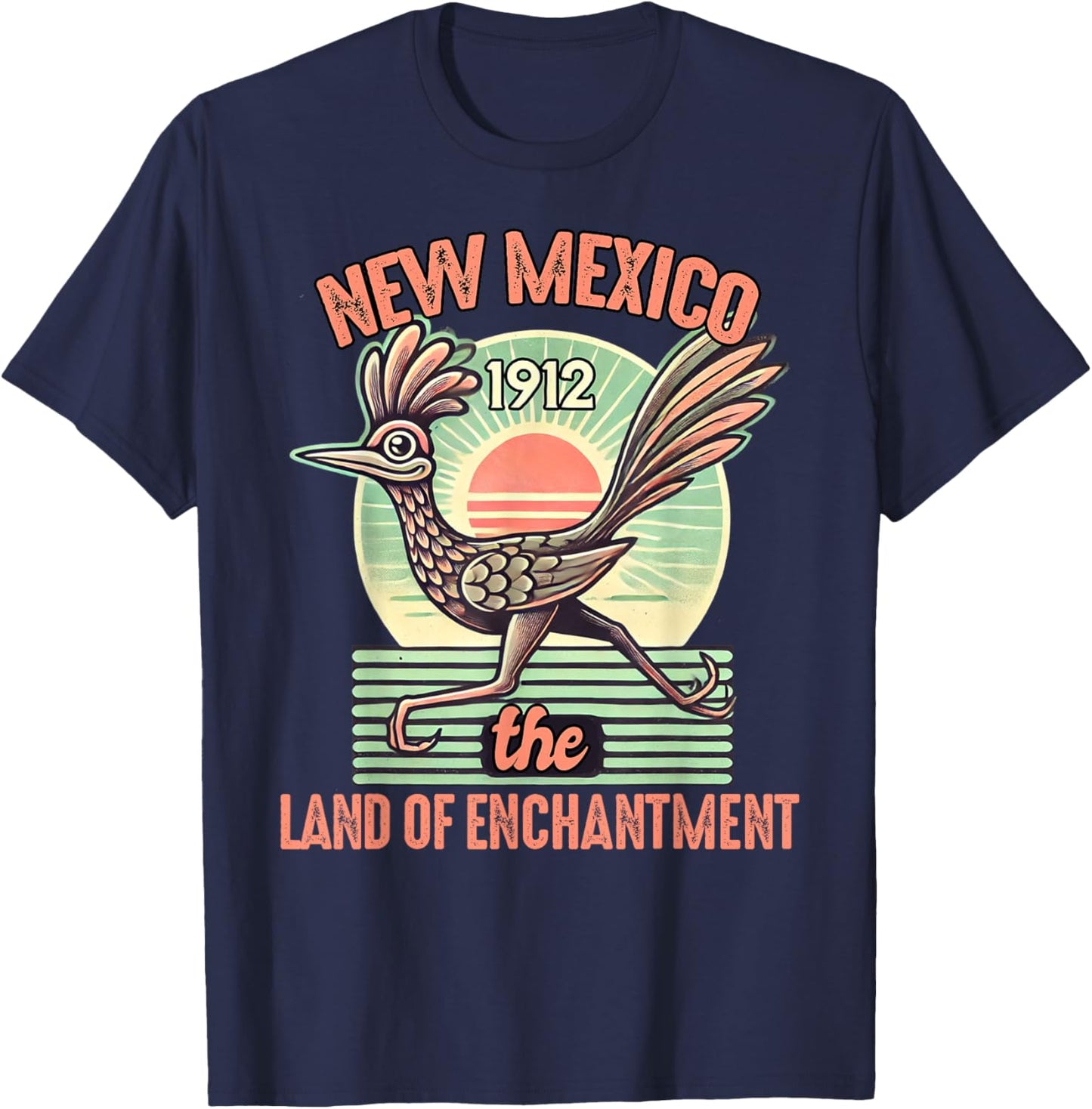 New Mexico State Land of Enchantment Road Runner Souvenir T-Shirt - T-Shirt | Navy