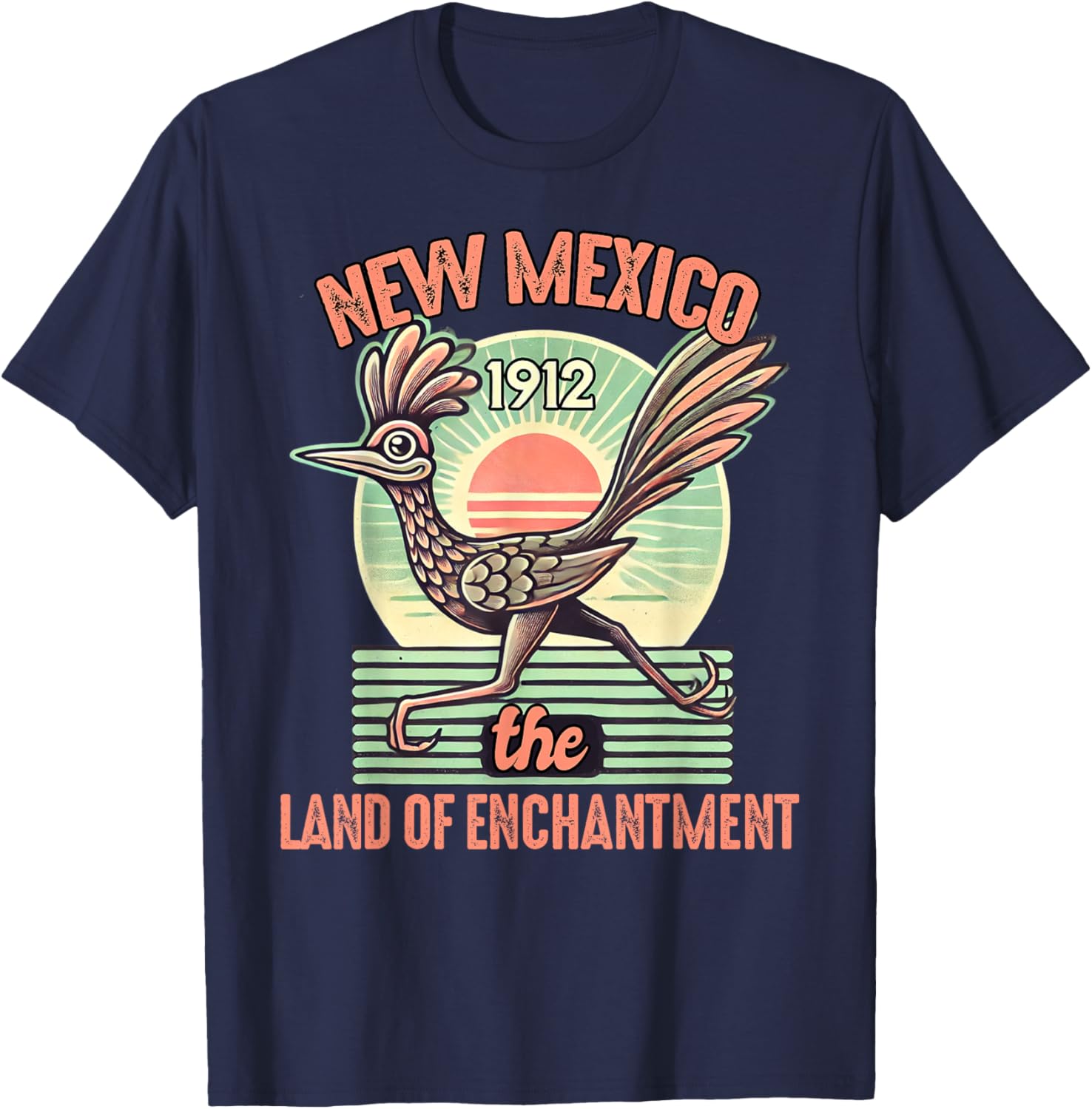New Mexico State Land of Enchantment Road Runner Souvenir T-Shirt - T-Shirt | Navy
