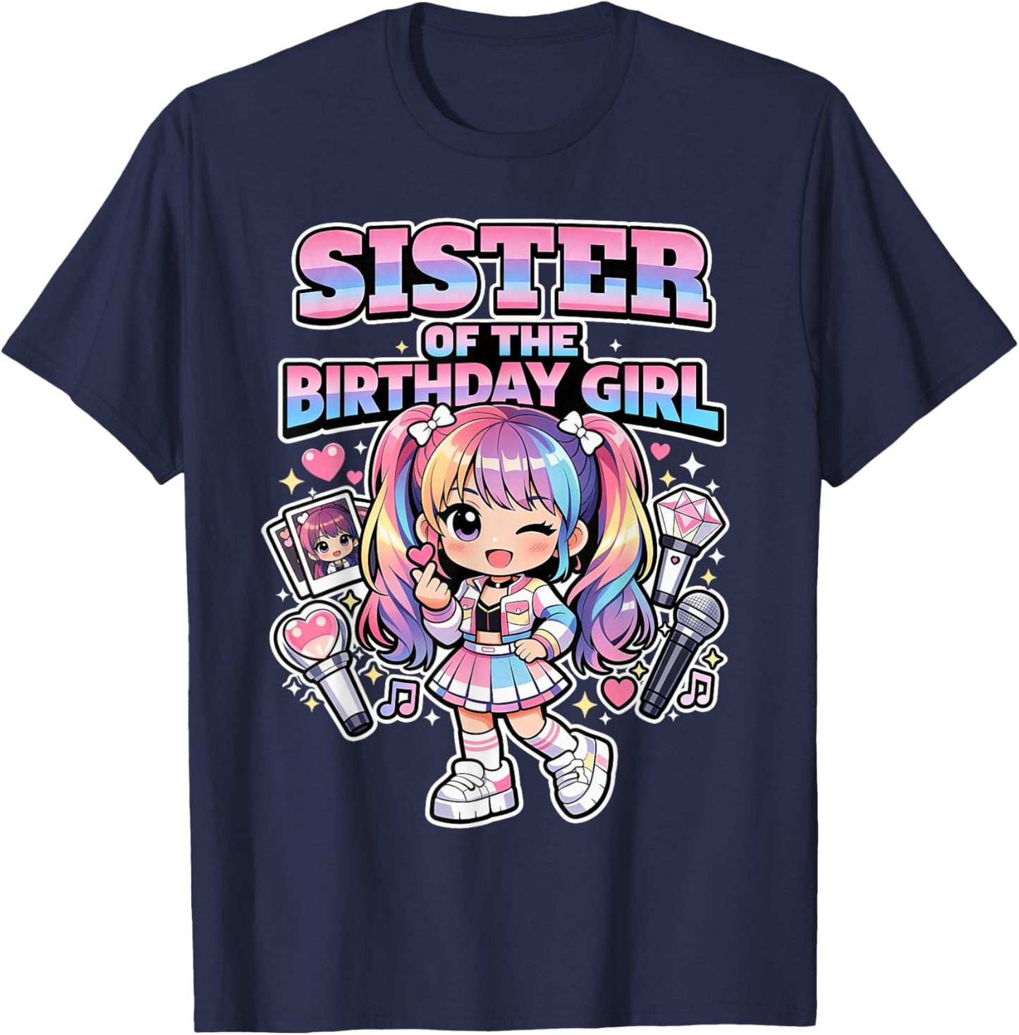 Sister of Birthday Girl Korean Popular Music K-pop Lovers T-Shirt - T-Shirt | Navy