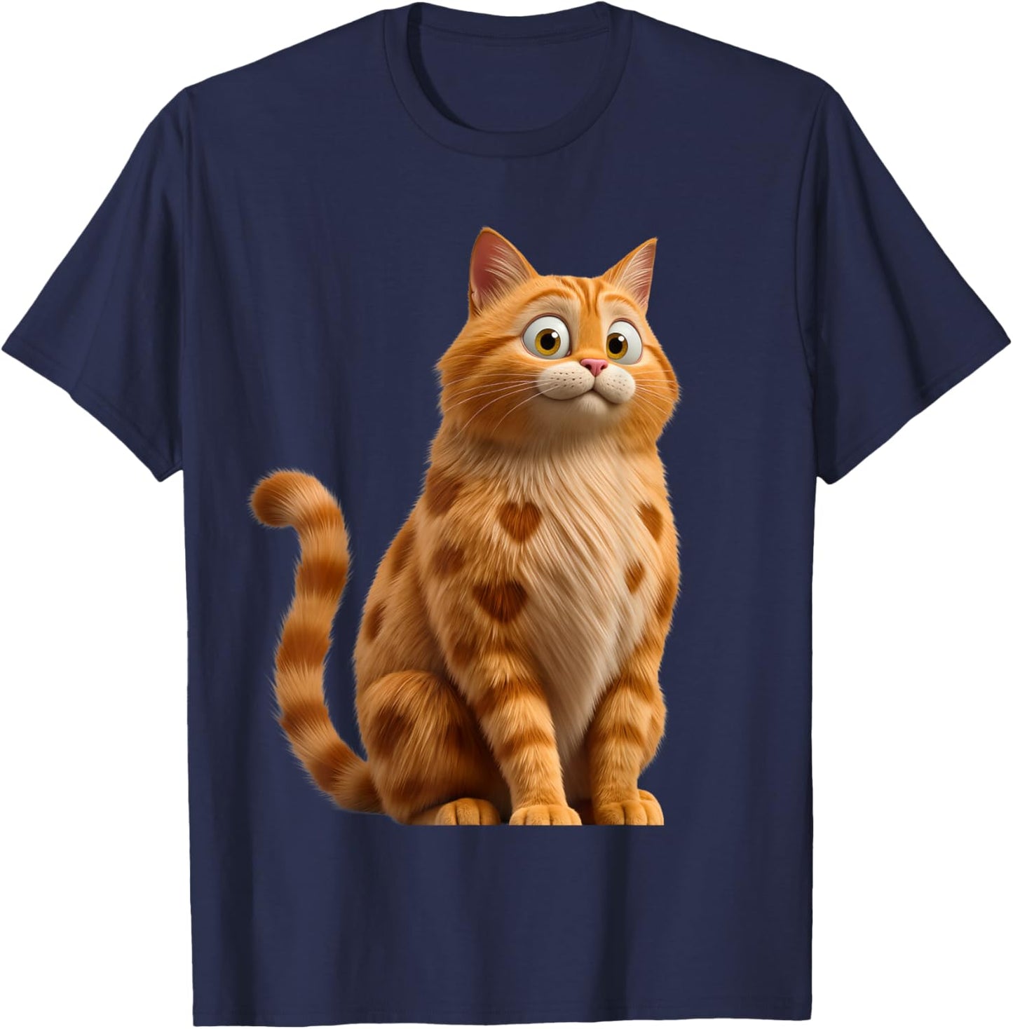 Valentines Day Cat Love Heart Cute V-Day Men Women Girl Boys T-Shirt - T-Shirt | Navy