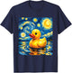 Starry Night Rubber Duck - Rubber Duck Lover Duckie Duckling T-Shirt - T-Shirt | Navy