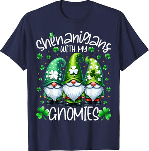 Shenanigans with My Gnomies St. Patricks Day Gnome Men Women T-Shirt - T-Shirt | Navy