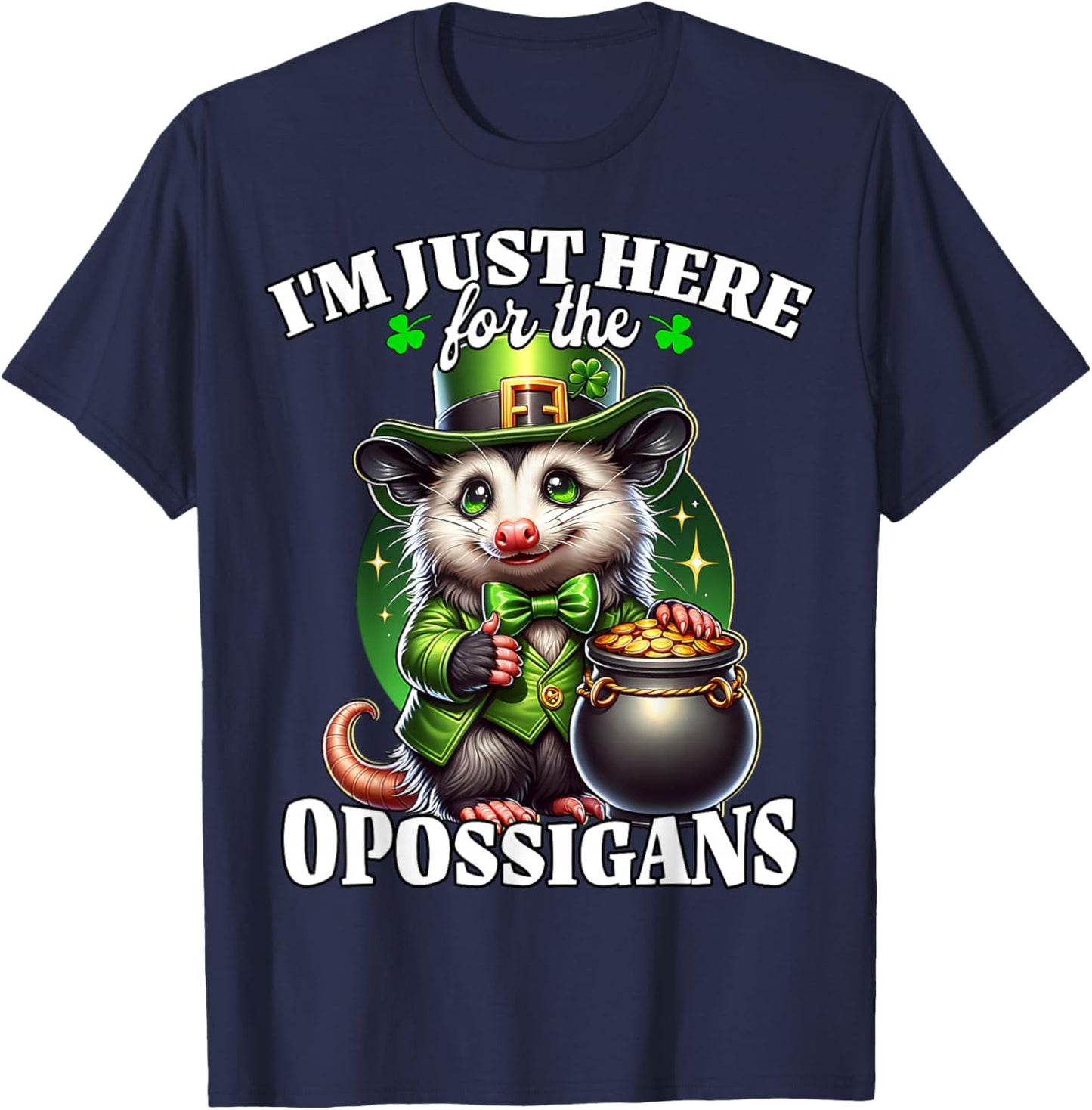Funny Saint Patricks Day Costume Opossum T-Shirt - T-Shirt | Navy