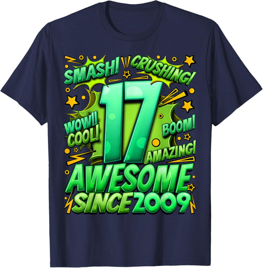 17 Year Old Gifts for Boys 17th Birthday Boy 17 Year Old Boy T-Shirt - T-Shirt | Navy