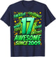 17 Year Old Gifts for Boys 17th Birthday Boy 17 Year Old Boy T-Shirt - T-Shirt | Navy