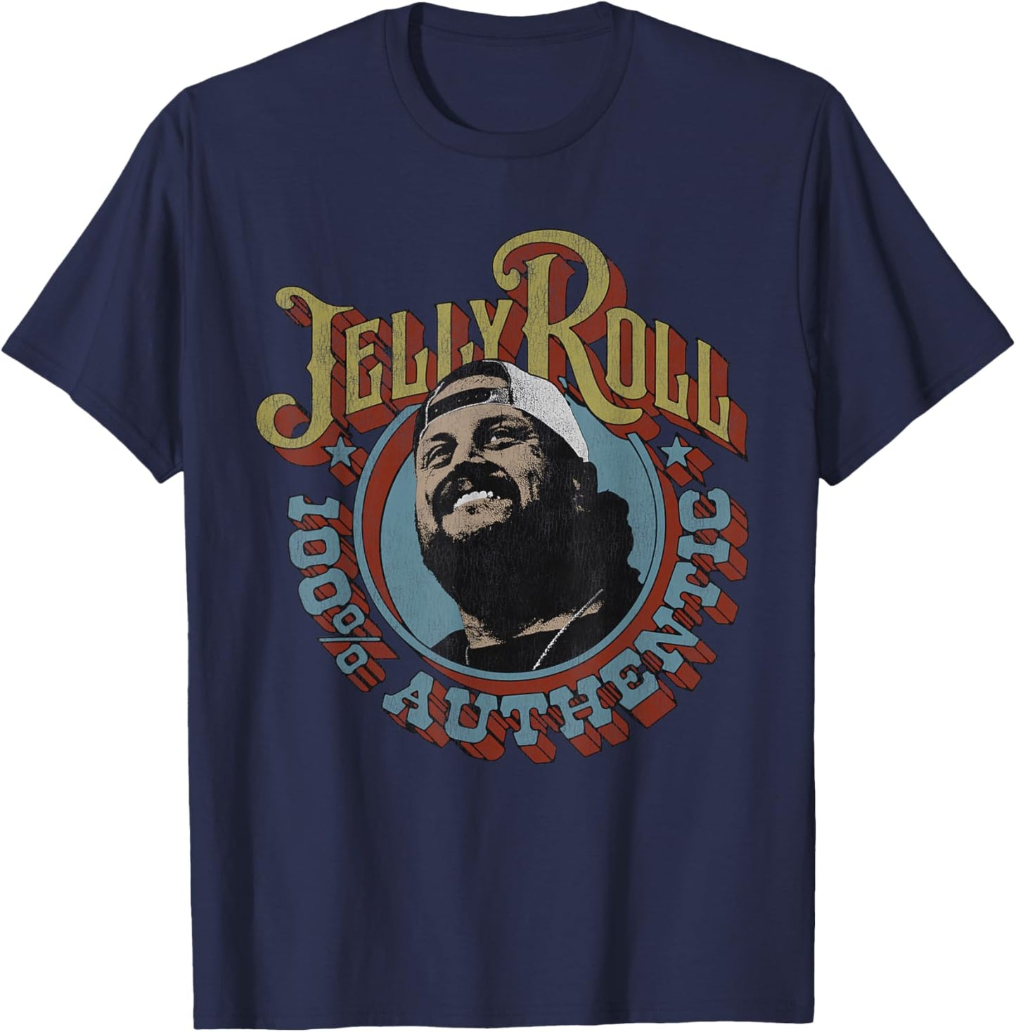 Jelly Roll - Authentic Portrait T-Shirt - T-Shirt | Navy
