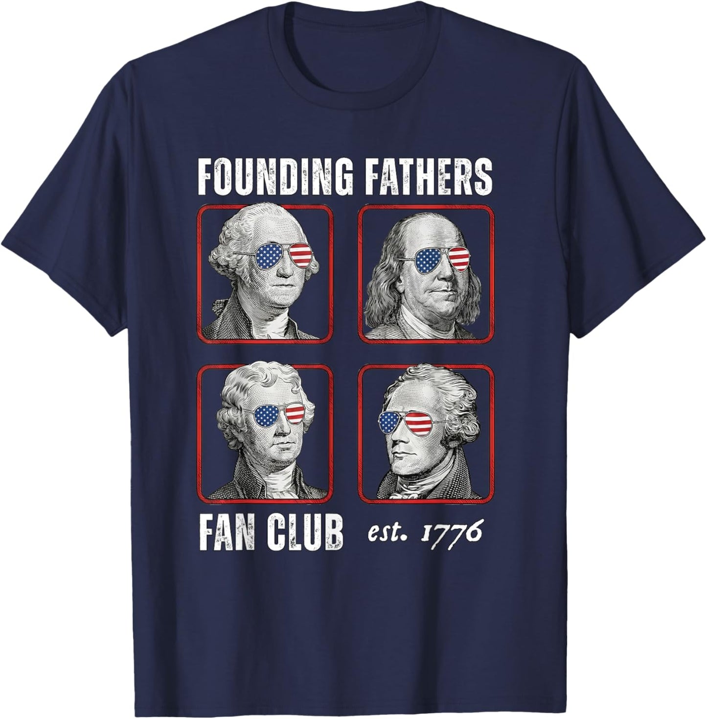 Founding Fathers Fan Club Funny History Teacher T-Shirt - T-Shirt | Navy