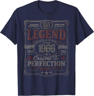 Vintage 1966 Limited Edition Shirt 60 Year Old 60th Birthday T-Shirt - T-Shirt | Navy