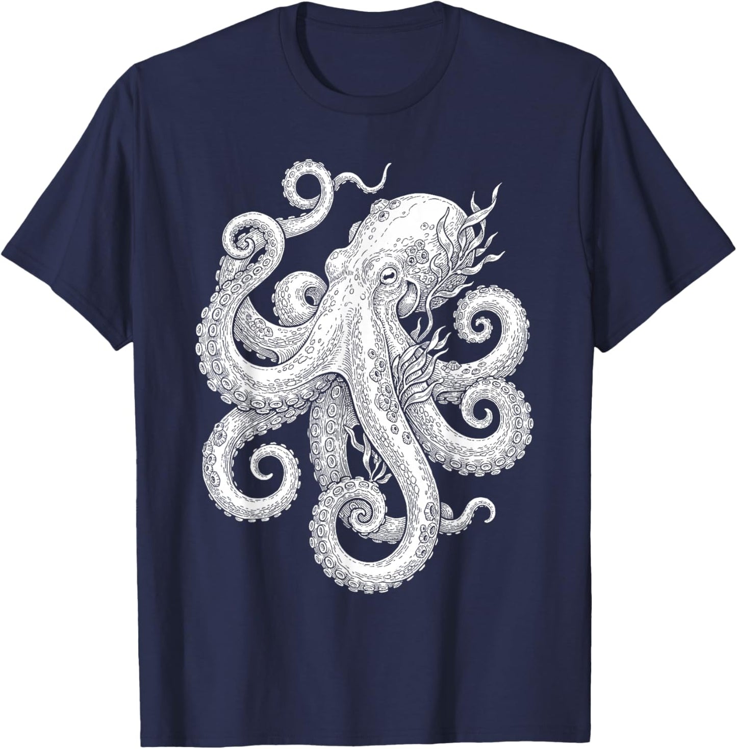 Octopus Cephalopod Nautical Creature T-Shirt - T-Shirt | Navy