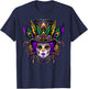 Mardi Gras Mask Feathers Carnival New Orleans Fleur De Lis T-Shirt - T-Shirt | Navy