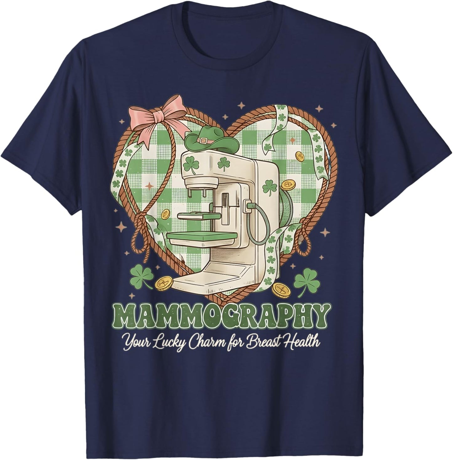 St Patricks Day Funny Mammographer Breast Imaging Squad T-Shirt - T-Shirt | Navy