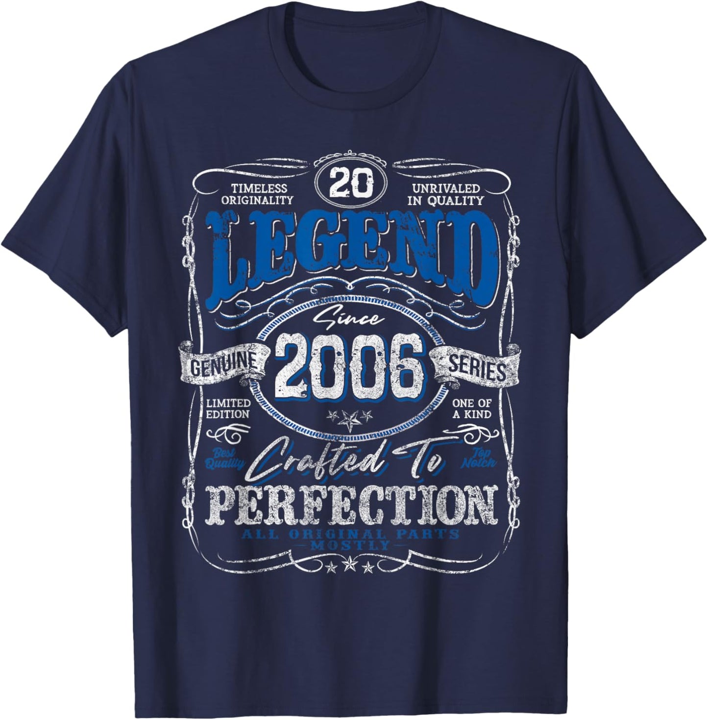 Vintage 2006 Limited Edition Shirt 20 Year Old 20th Birthday T-Shirt - T-Shirt | Navy